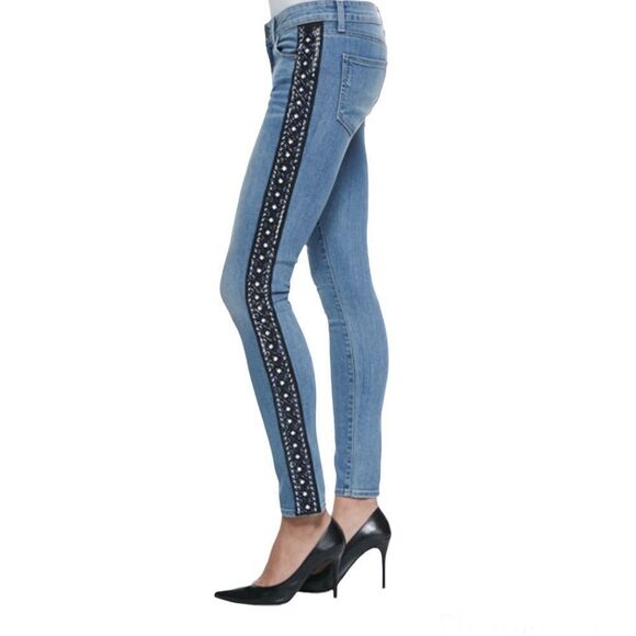 PAIGE Verdugo Embellished Mid-rise Skinny Ankle Jeans - Picture 3 of 16